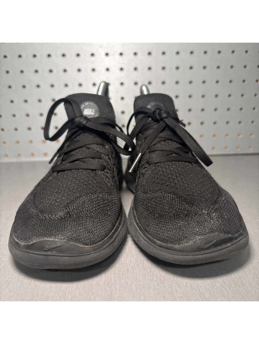 Nike Free RN Flyknit 2018 Shoes Womens 7 Triple Black Anthracite 942839-002 READ - Picture 4 of 15